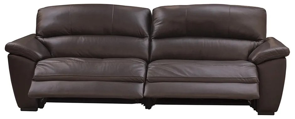 Sofá de Couro 2 lugares Elétrico 220 cm Zion M06 Cor Marrom 492 - ADJ DECOR