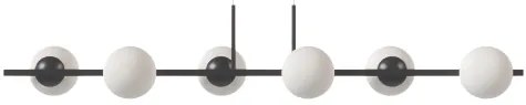 Pendente Botton Long Retângular 26X12X120Cm Alumínio E Globo Ø12Cm Fos... (DOURADO BRILHO, FOSCO)