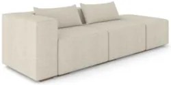 Sofá 4 Lugares 303cm Com Puff Direito Fay Linho Off White Z55    - Mpo