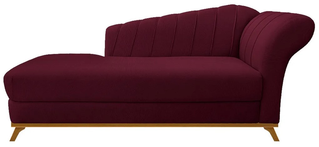Recamier Vanessa 160cm Lado Esquerdo Suede Bordô - ADJ Decor