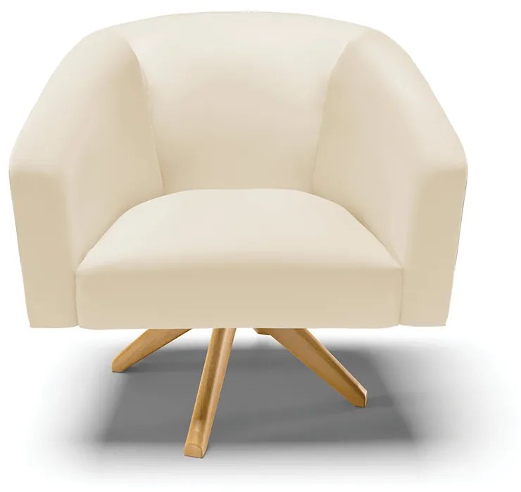 Poltrona Decorativa Giratória MA30 Kit 2 Stella Sintético Bege D03 - D'Rossi