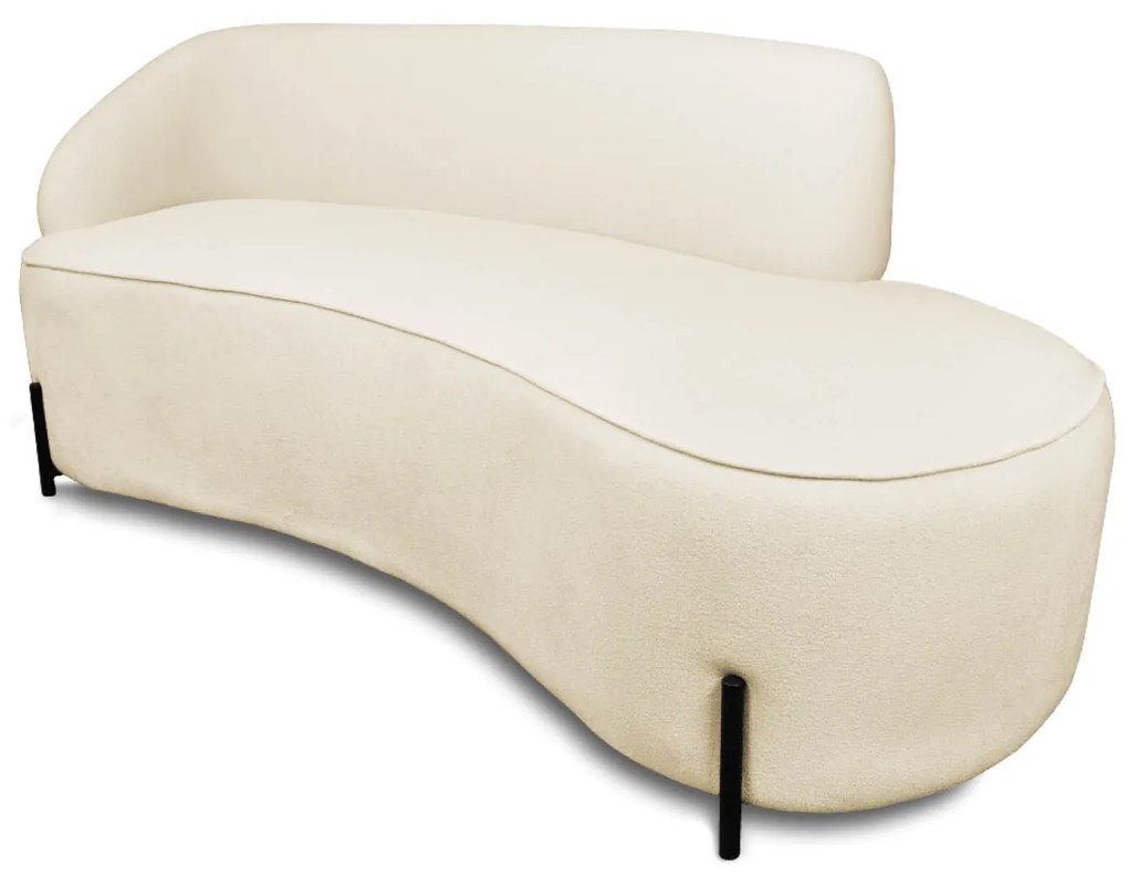 Sofá 2 Lugares Orgânico 140cm Pé Ferro Preto Morgan Bouclê - Terra - Bege