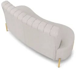 Sofá 2 Lugares 135cm Pés Aço Dourado Tamar Linho Areia Z08 - Mpozenat