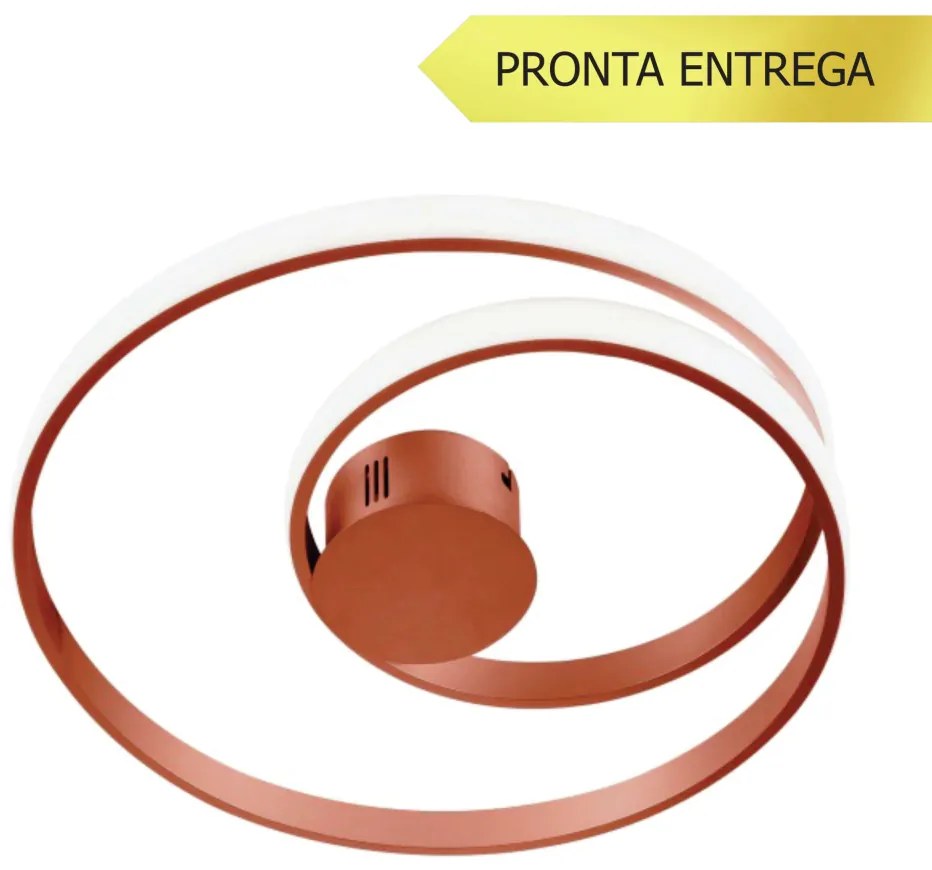 Plafon Roulette Redondo Entrelaçado Ø54Cm Led 45W 3000K Bivolt Cobre -... (CB-M = Cobre)