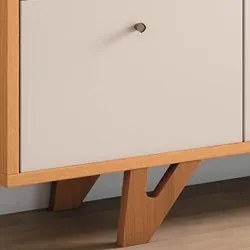 Balcão Aparador Buffet Ellora H01 Off White/Cinamomo - Mpozenato
