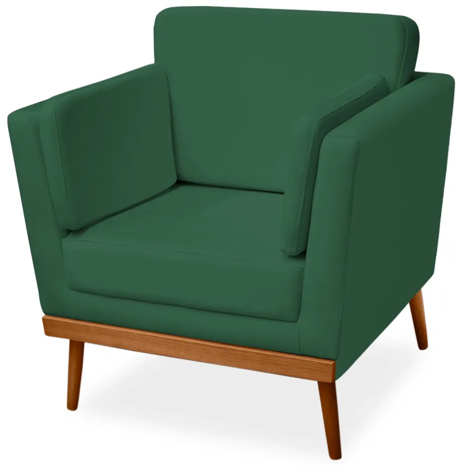 Poltrona Decorativa Siena Veludo Verde Bandeira