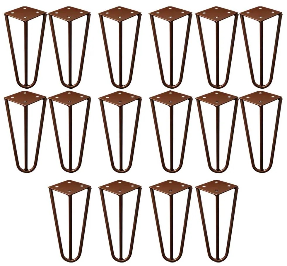 Kit 16 Pés de Metal 15 CM Hairpin Legs Mesas de Centro Puffs Bronze G41