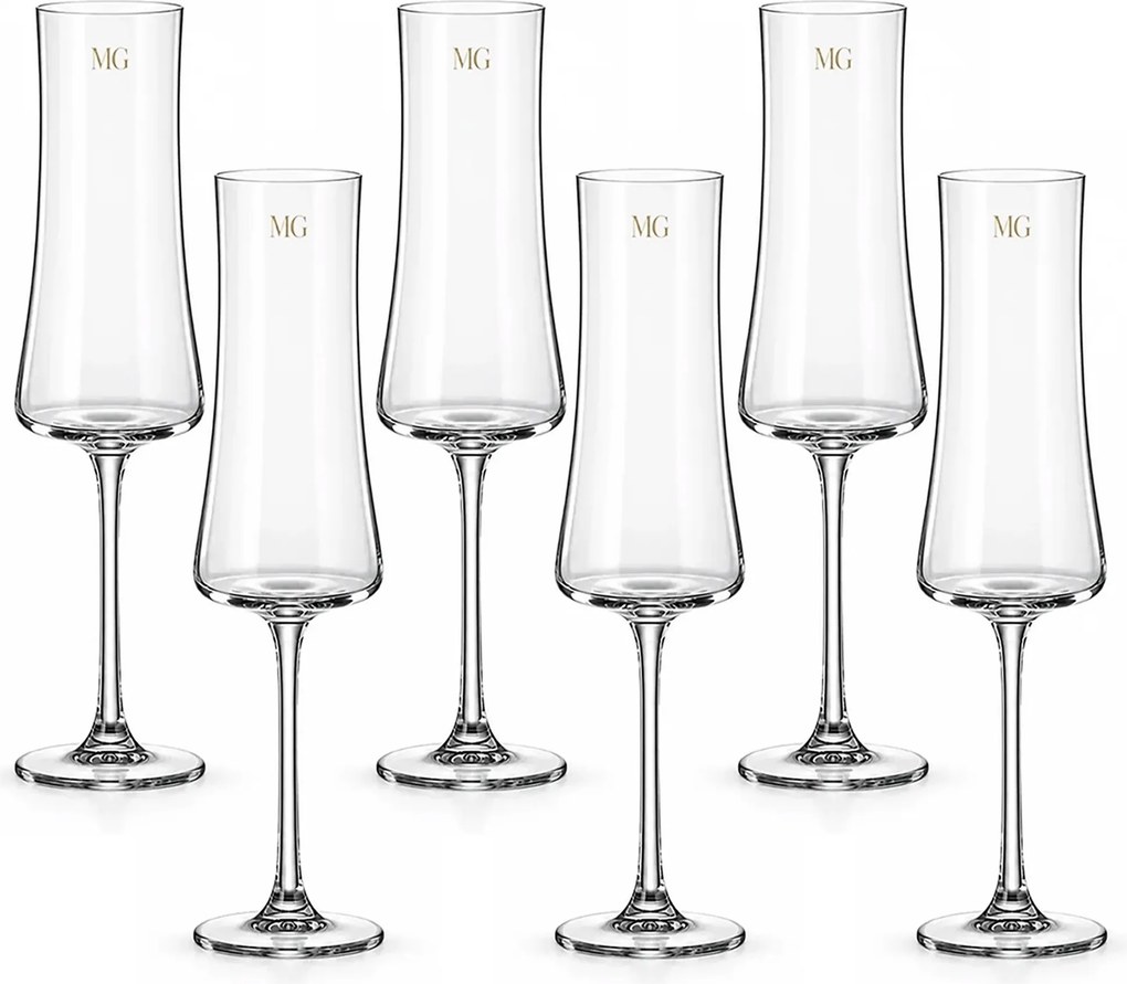 Kit de Taças de Cristal para Champanhe Classic 300ml - 6 Pçs 6 Pçs