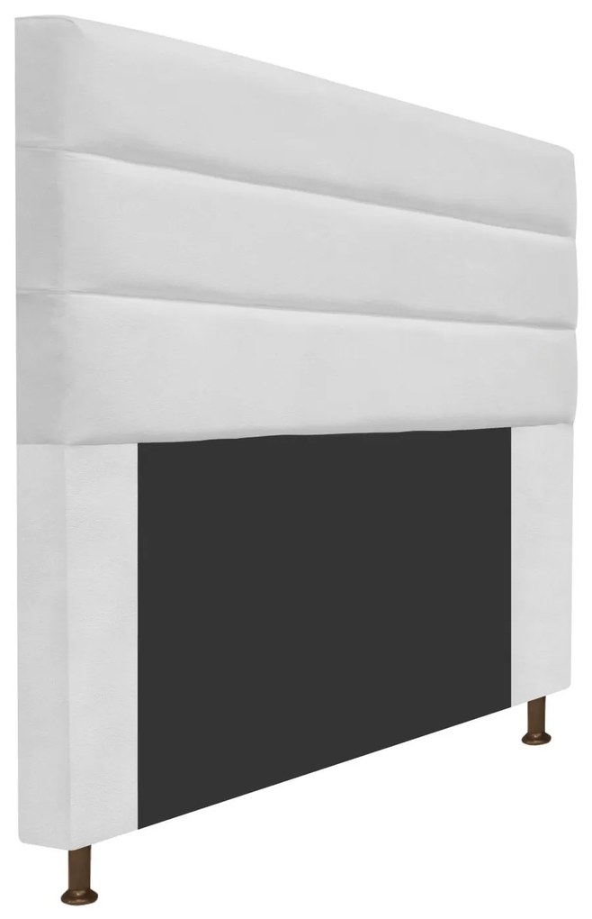 Cabeceira Estofada Turim 160 cm Queen Size Suede Branco - ADJ Decor