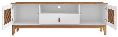 Rack Esmeralda 1.60 Branco/Noce - Casa D Móveis