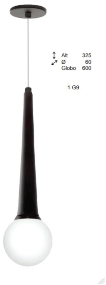 Pendente Bugle Ø6X32,5Cm C/ Globinho Ø6Cm 1Xg9 - Old Artisan Pd-5576 (DOURADO FOSCO / DOURADO BRILHO, FOSCO (Branco))