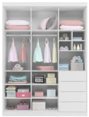 Guarda Roupa Infantil 3 Portas 4 Gavetas Lua Z39 Branco - Mpozenato
