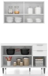 Armário de Cozinha CP01 Para Pia 120cm Pérola Z34 Branco - Mpozenat