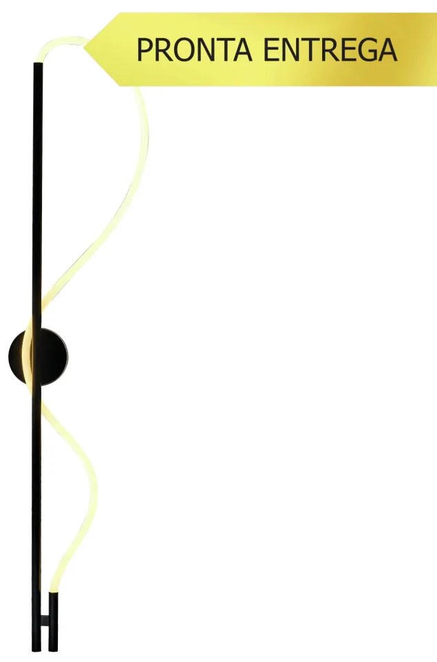 Arandela Toá 120X30Cm Led 15W 3000K Bivolt Preto - Usina Imports Ui200... (Preto)