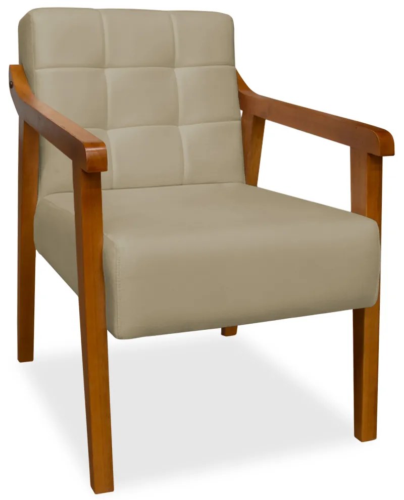 Poltrona Decorativa Vênus Veludo Nude