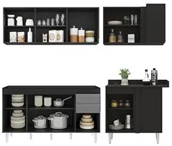 Armário de Cozinha Modulado de Canto Esquerdo 4 Peças CP49 Balcão sem