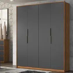 Guarda Roupa Casal 4 Portas 3 Gavetas Attore D02 Amendola/Grafito - Mp