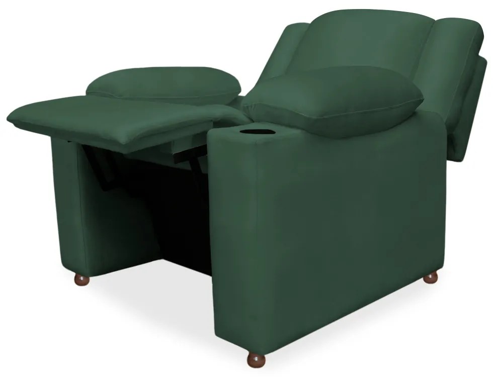 Poltrona Papai Manchester Reclinável Veludo Verde Bandeira