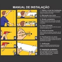 Prateleira Flutuante Para Banheiro Kit 2 com Suporte Invisível CP1 Yar