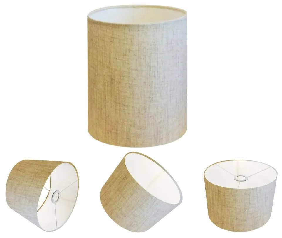 Cúpula Abajur Cilíndrica Cp-8001 Ø13x15cm Rustico Bege