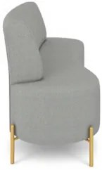 Sofá 2 Lugares 160cm Pés Aço Dourado Tamar Boucle Cinza Z08 - Mpozenat
