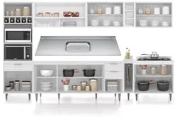 Armário de Cozinha CP07 Com Pia 180cm Pérola Z34 Branco - Mpozenat