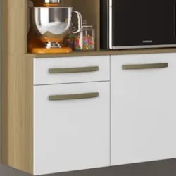 Armário de Cozinha Compacta 160cm Lora Atacama/Branco A15 - Mpozenato
