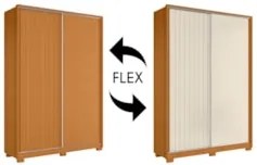 Guarda Roupa Solteiro 160cm Rizatto Flex A02 Off/Cinamomo   - Mpozenat