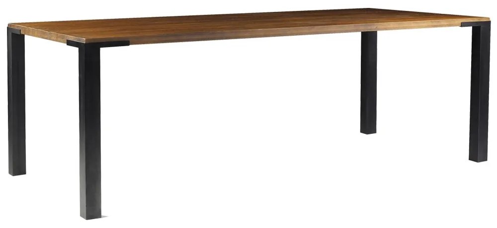 Mesa Sala de Jantar Cozinha Bladel 190cm Grafite Madeira Maciça Rustic Brown G54 - Gran Belo