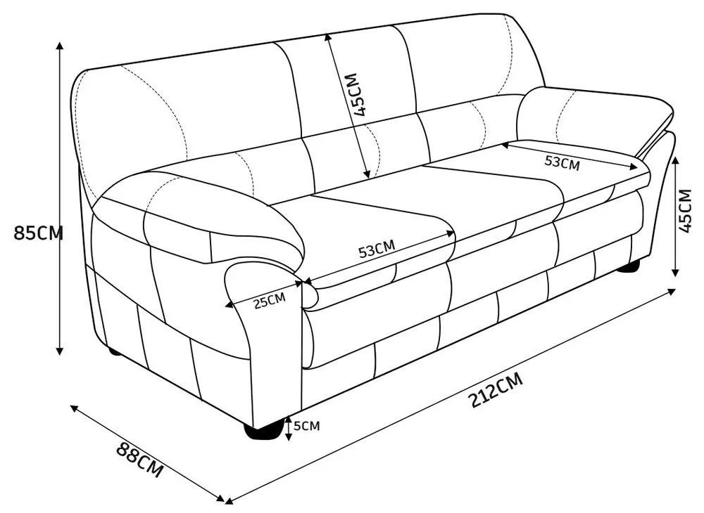 Sofá 3 Lugares Sala de Estar Pés Madeira 212cm Laura Couro Off White G03 - Gran Belo