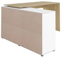 Mesa Escrivaninha em L 140x130cm 8 Nichos Eron A06 Carvalho/Branco - M