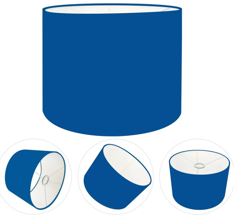 Cúpula Abajur Cilíndrica Cp-7011 Ø30x21cm Azul Marinho