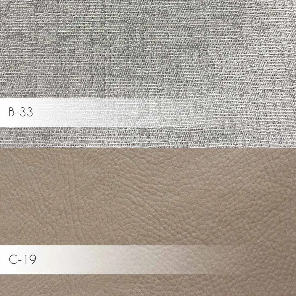 Poltrona Decorativa Kitana Pés Palito PU Sintético/Linho Bege/Branco G15 - Gran Belo