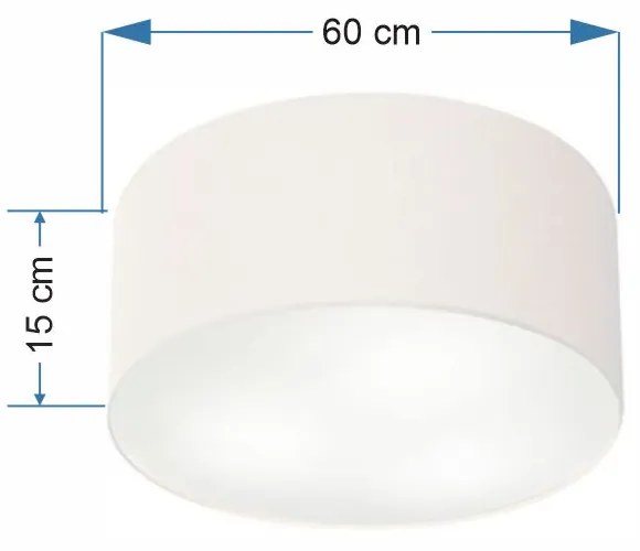 Plafon Cilíndrico Md-3013 Cúpula em Tecido 60x21cm Branco - Bivolt