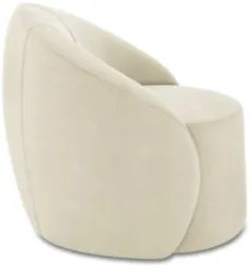Poltrona Sala Giratória Redonda 91cm Steve Suede Bege I01  - Mpozenato