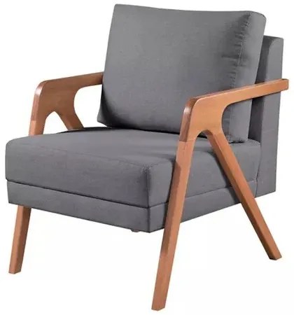 Kit 2 Poltronas + Namoradeira Mona Luxo Madeira Maciça Linho Cinza