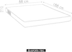 Colchão Solteiro Light Liso Espuma D23 Viscopoli 88x188x12cm - Ortobom