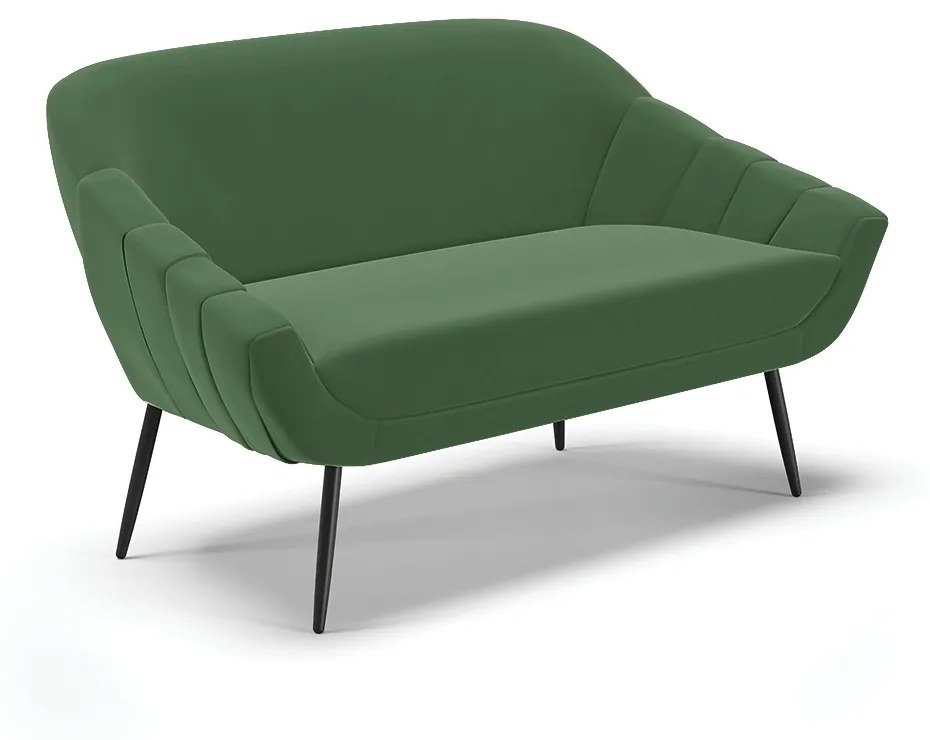 Namoradeira 02 Lugares Giovana Suede Pés Palito de Ferro - D'Rossi - Verde