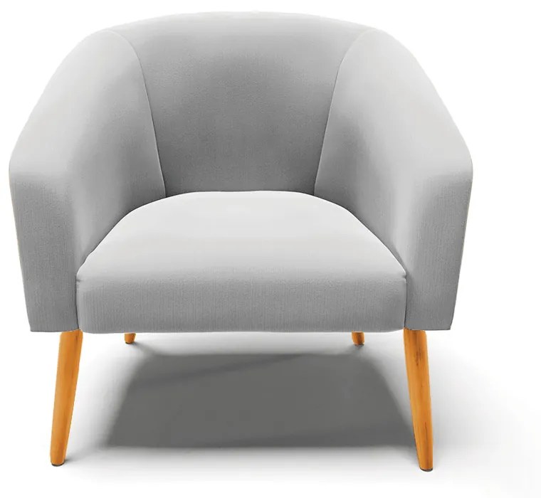 Poltrona Decorativa Pé Palito Castanho kit 2 Stella Suede D03 - D'Rossi - Cinza
