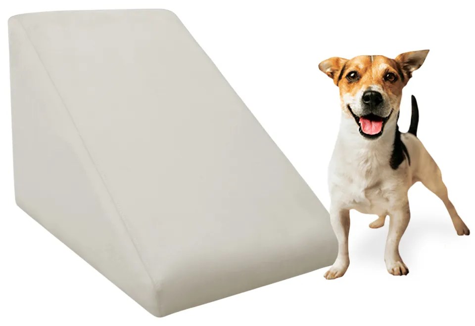 Rampa Pet Almofadada Veludo Cores para Cachorros e Gatos Rampinha Pet - Bege