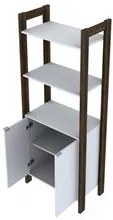 Estante Livreiro Multiuso 2 Portas AZ1009 Branco/Nogal - Tecno Mobili