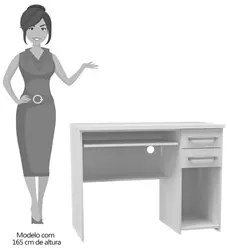 Mesa Escrivaninha para Computador 2 Gavetas 103cm Pratic F04 Branco -