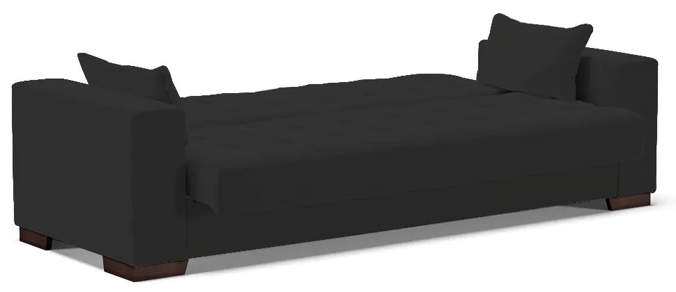 Sofá Cama Casal 3 Lugares 210cm Lisboa Veludo Preto  D03 - D'Rossi