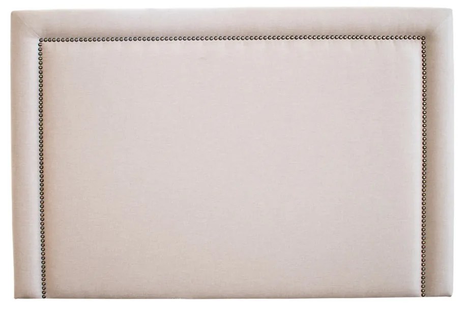 Cabeceira Lisa Casal com Tachas - Tecido Linho Doré  Kleiner