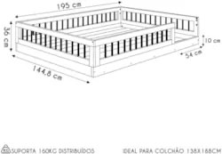 Cama Montessoriana Infantil 140cm Lumiar C06 Branco - Mpozenato