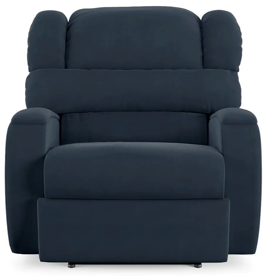 Poltrona do Papai Sala de Cinema Reclinável Kylie Power Elétrica Massagem USB Veludo Azul G23