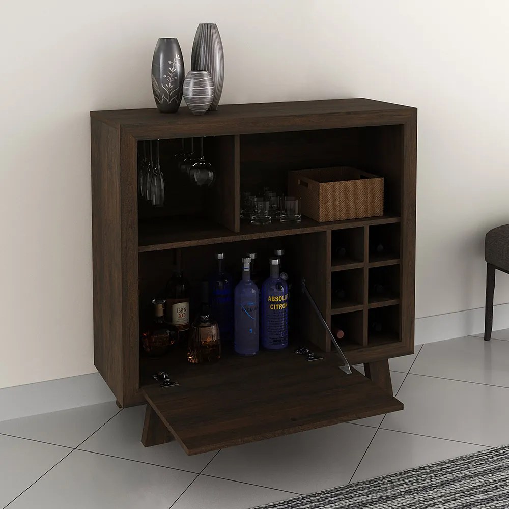 Adega Bar Grande para Sala de Estar Decorativa AD5002 MDP Rustico G69 - Gran Belo