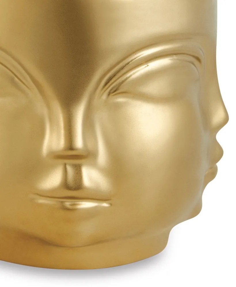 CACHEPOT "ROSTO" DOURADO EM CERAMICA 14,