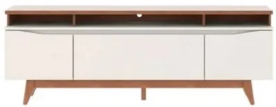 Rack Flynt St Off White Gloss Com Base Natural 1,80 MT - 69760 Sun House