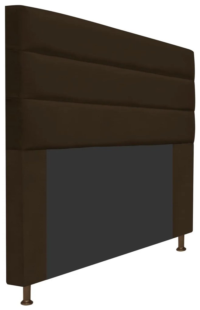 Cabeceira Estofada Turim 160 cm Queen Size Suede Marrom - ADJ Decor